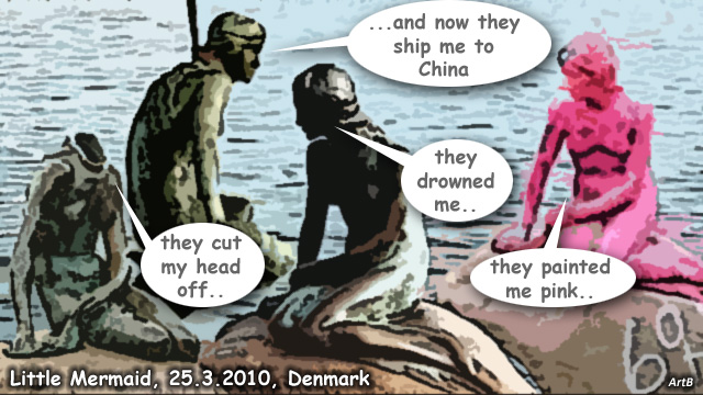 Denmark's famed Little Mermaid begins China trip